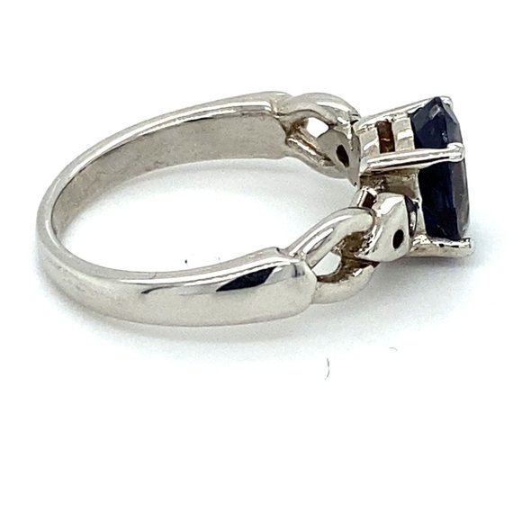 Iolite 1.79ct Rhodium Finish Solid Silver Ring - Picture 3 of 6